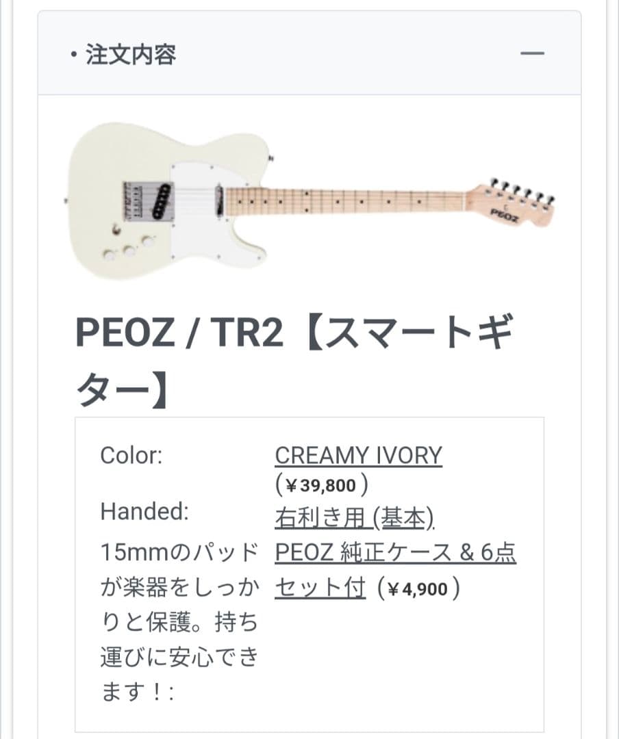 PEOZ TR2 スマートギター CREAMY IVORY
