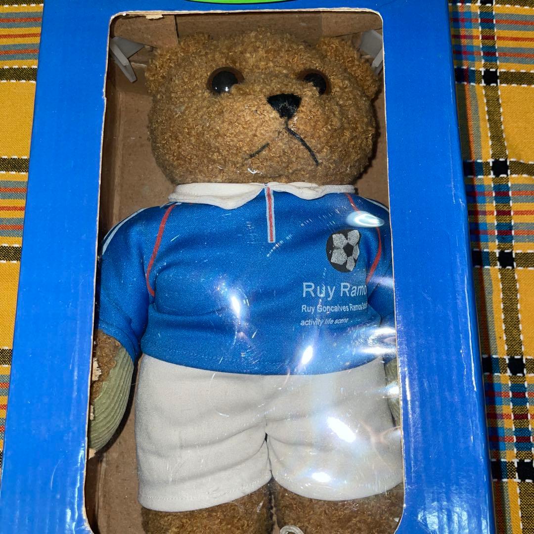 サッカーベア　ラモス瑠偉　ぬいぐるみ　フィギュア　レトロ　箱入り