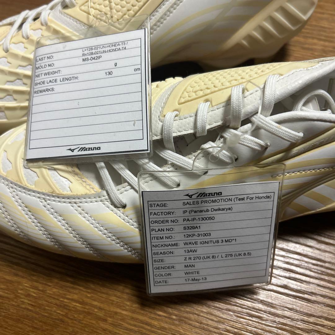 Mizuno イグニタス プロトタイプ ホワイト イグニタス 本田圭佑