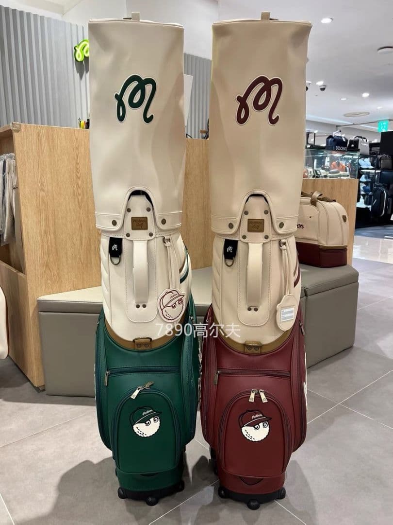 再入荷●キャスター付き　マルボンゴルフキャディバッグ　ホワイトグリーン