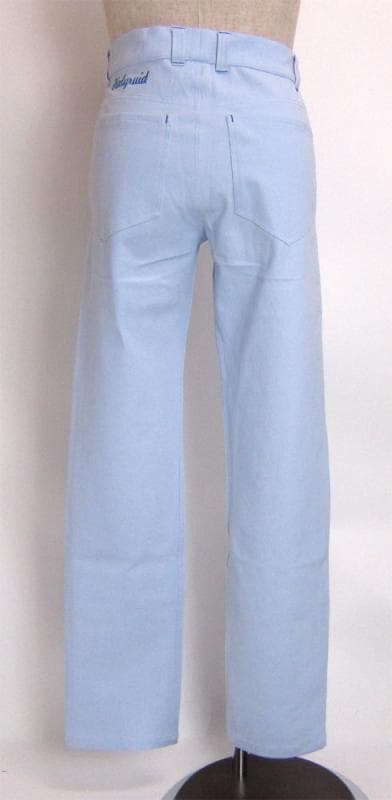 【タグ付】メンズゴルフパンツ　水色ストレッチパンツ　Mサイズ　新古品