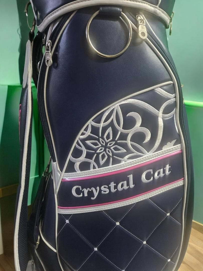 リーズ送料無料/美品Lynx Crystal Cat ゴルフバッグNAVY