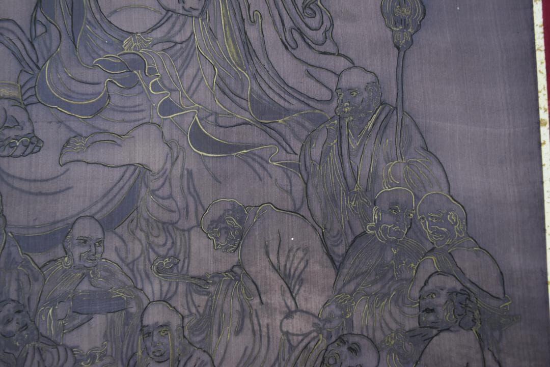 作者不詳/十六羅漢図/掛軸/名家伝来/Z-827