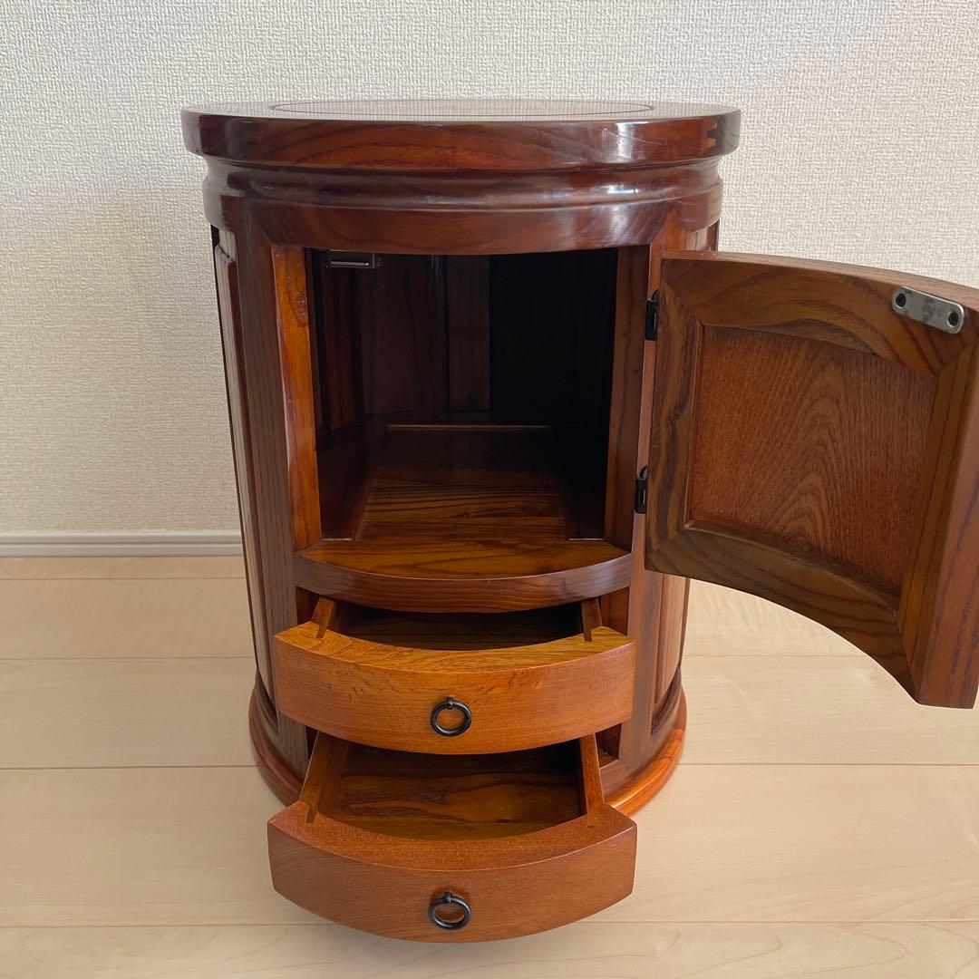 李朝家具 収納付き丸型スツール インテリア アンティーク　家具　レトロ　木製