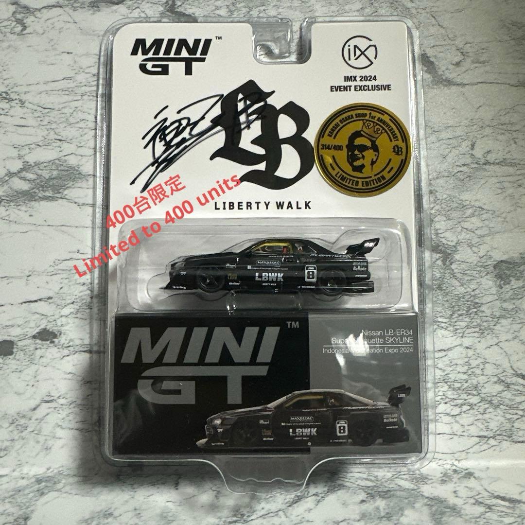 MINI GT Nissan LB-ER34 加藤会長直筆サイン入り1周年記念