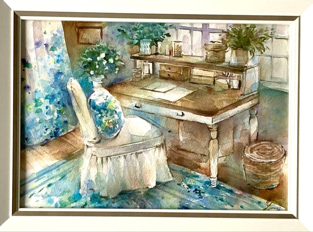 水彩画 原画 蒼