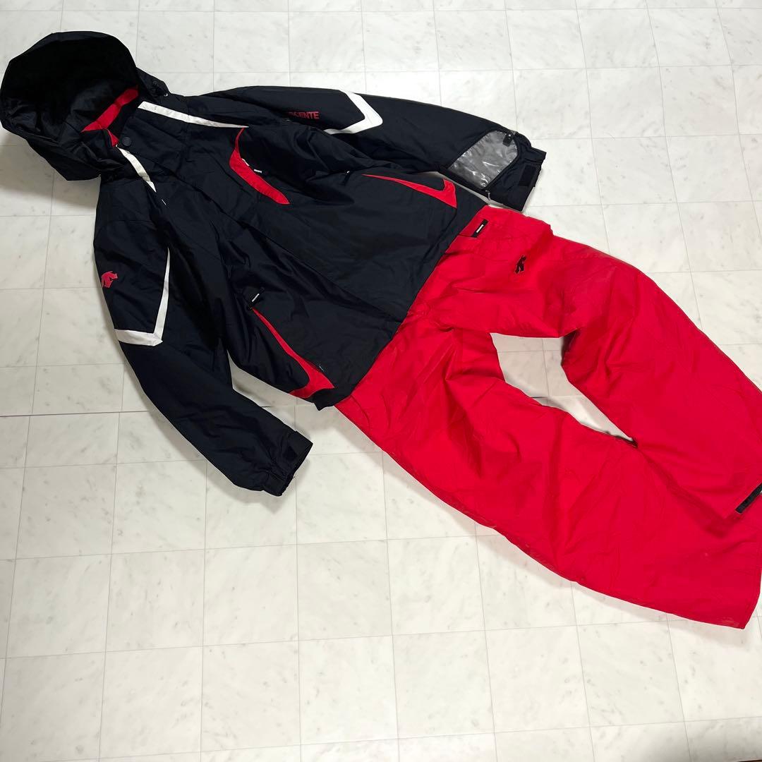 DESCENTE スキーウエア メンズ M ボードウエア ウエア上下 赤 黒