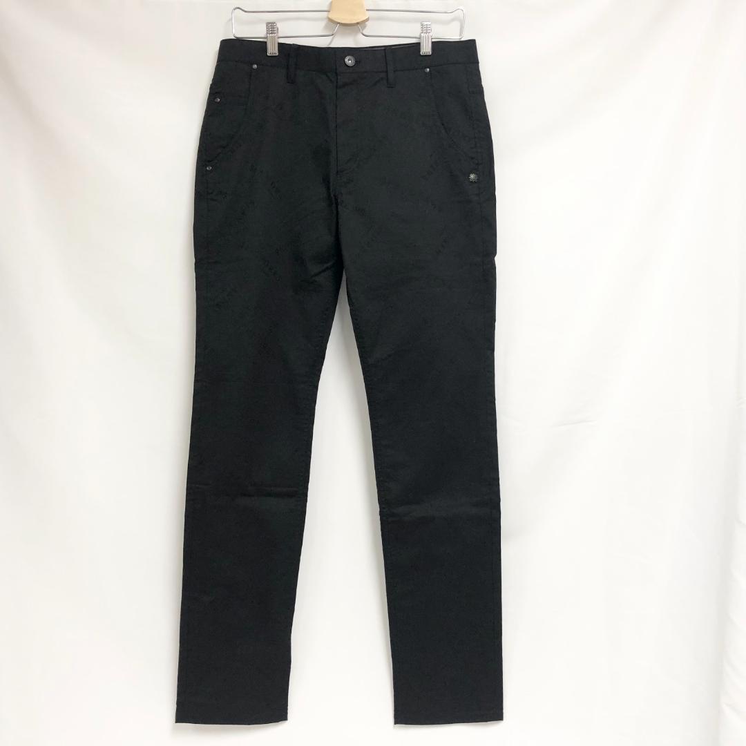 ○★新品未使用　St ANDREWS　クロッシングロゴジャガードパンツ　M　黒