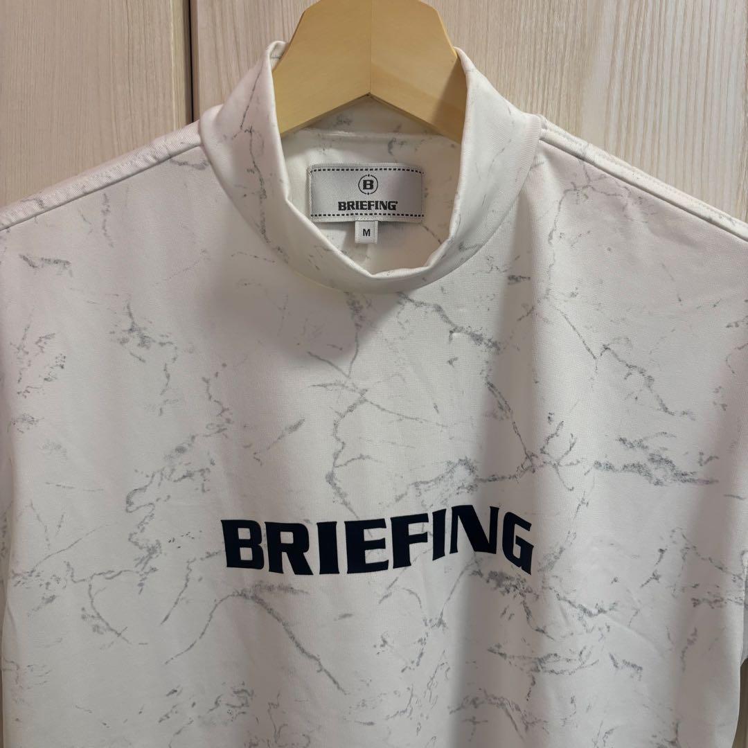 BRIEFING GOLF モックネックシャツ　マーブル柄　レディースM