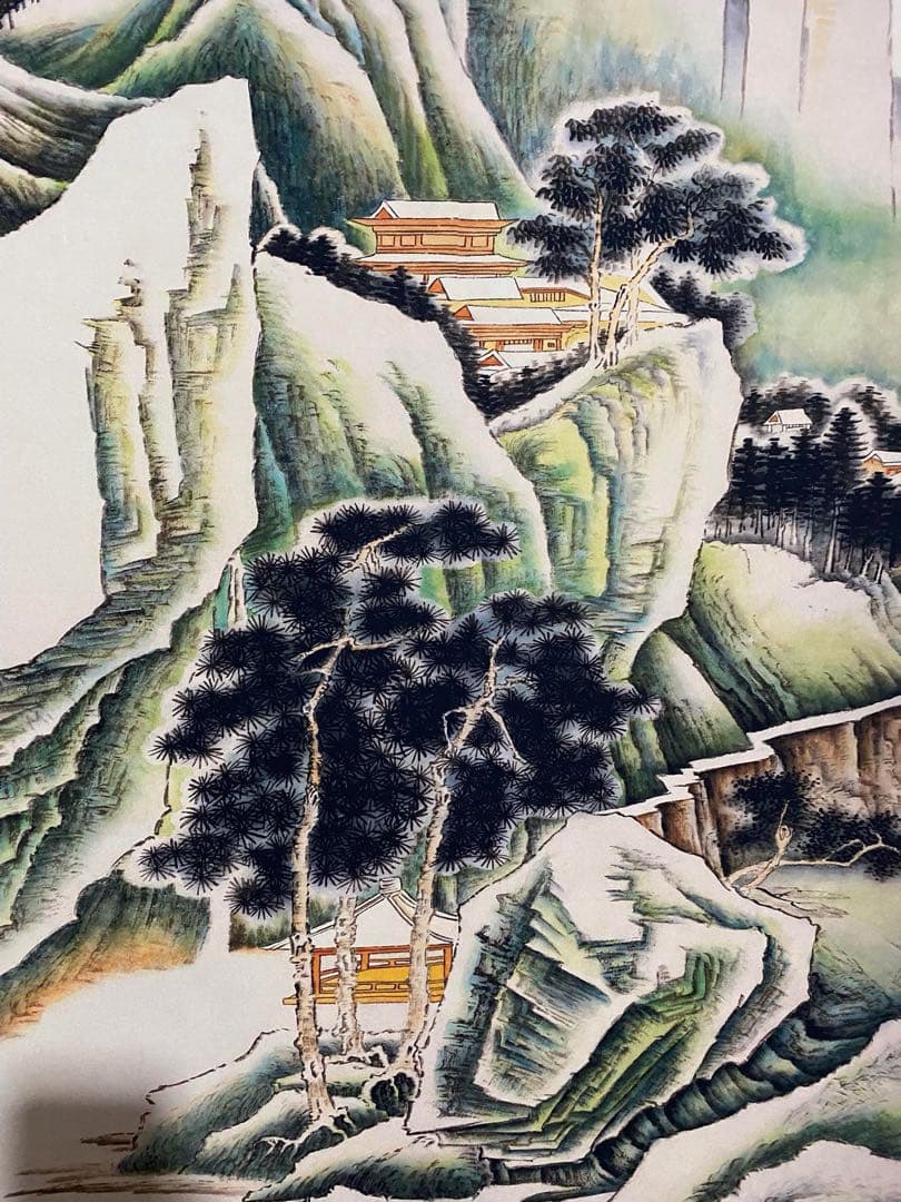 仇英 雪景山水 中国画 掛け軸 水墨画 和室 玄関 茶室 壁掛け 美術品