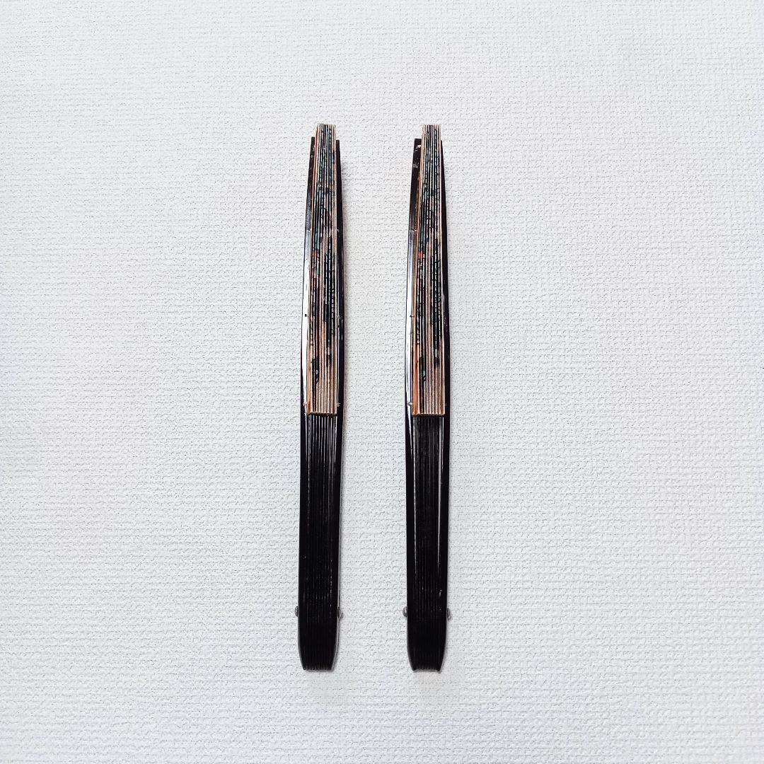 【舞扇子】金銀両面 美品 2本セット バラ売り可　松模様 日本舞踊 九寸五分