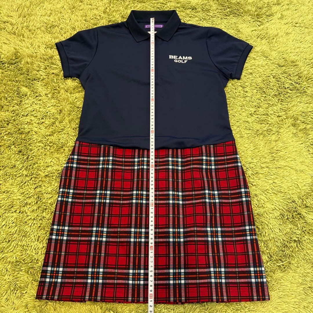 BEAMS GOLF ビームスゴルフ ポロ切替 ワンピース チェック柄 Mサイズ