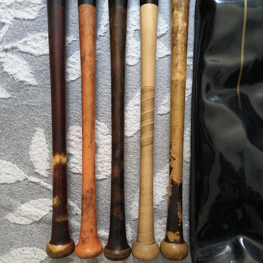 硬式バット ５本セット ３本入れバットケース付き 中古