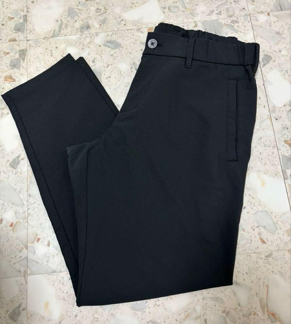 デサントゴルフ【美品】ロングパンツ メンズ 4WAYストレッチサッカーパンツ黒L