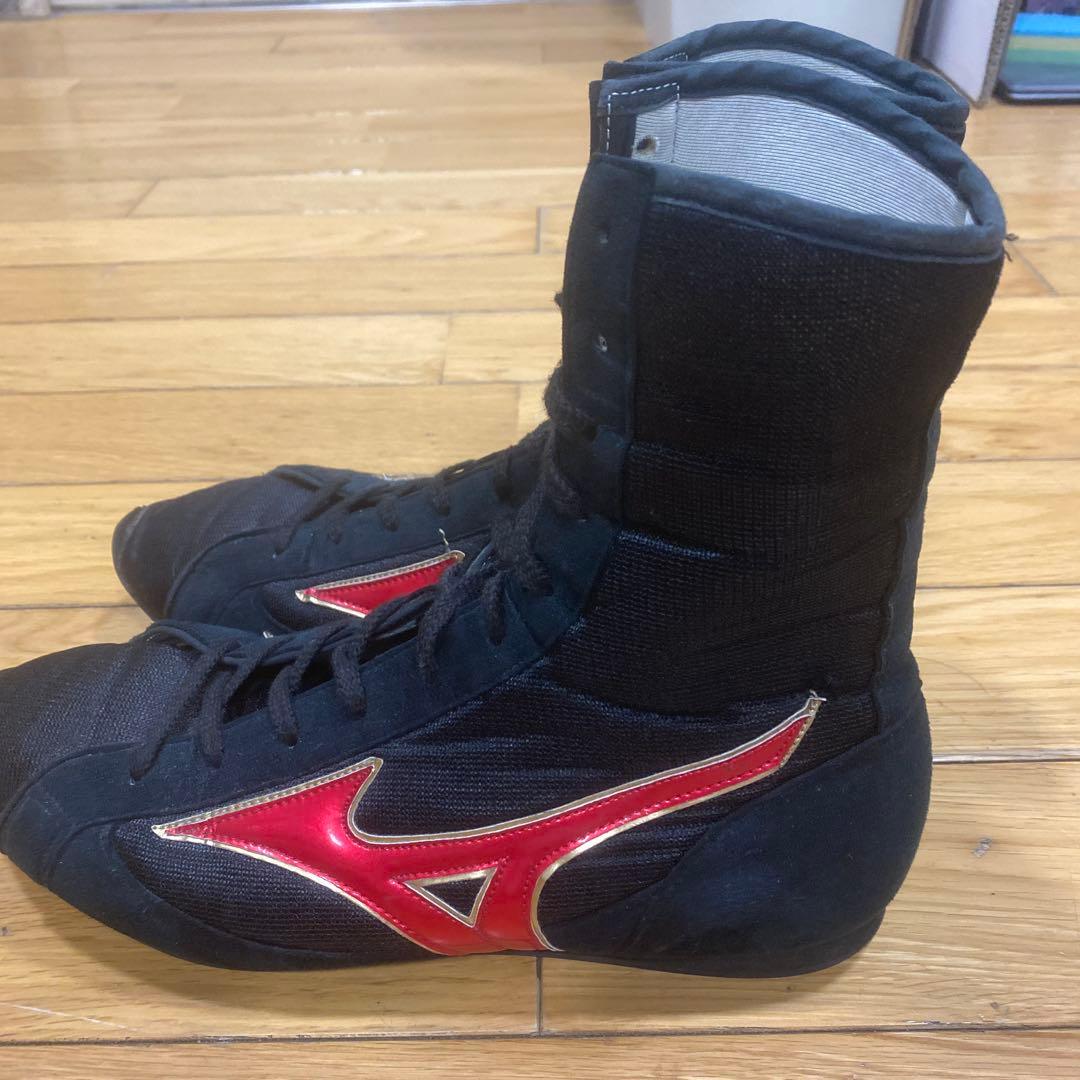 MIZUNO ボクシングシューズ　黒×赤金　27.5cm