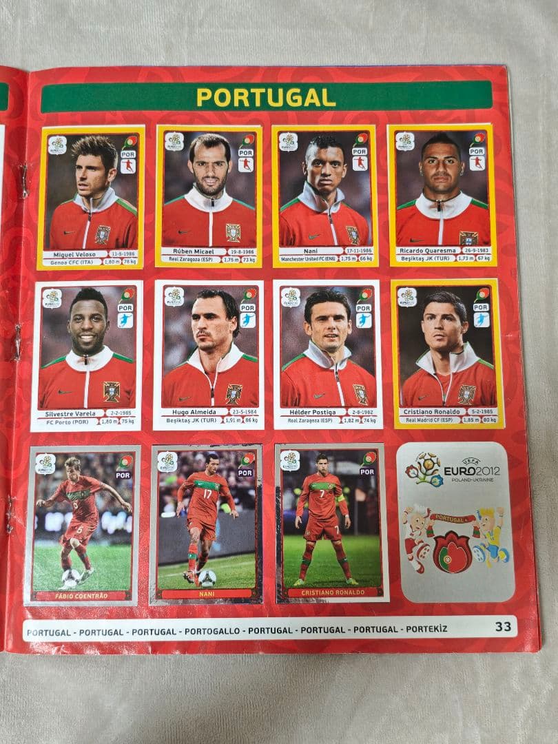 UEFAユーロ 2012 パニーニ ステッカー アルバム 100% コンプリート