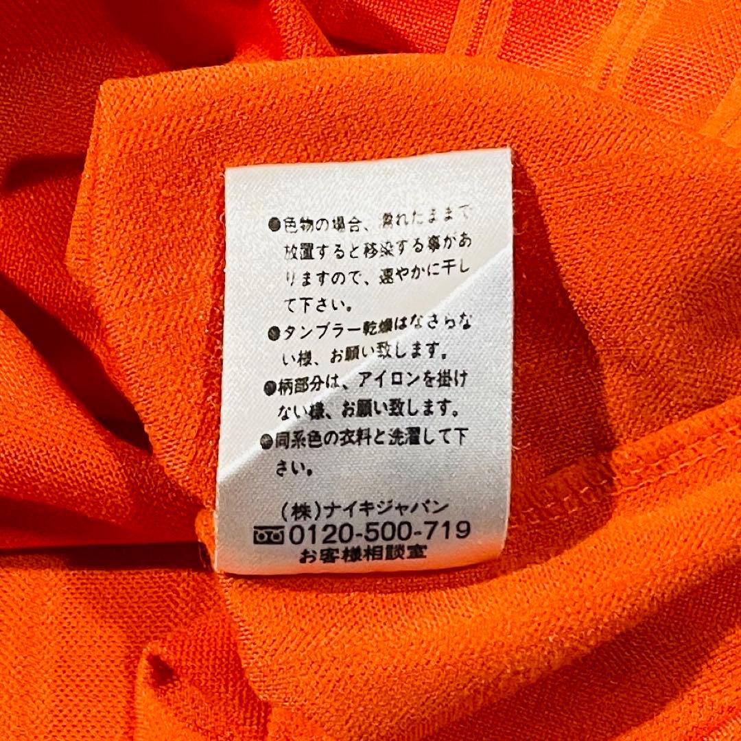 【00s】NIKE製 長袖サッカーシャツ/オレンジ/黒/Lサイズ　TEAMタグ