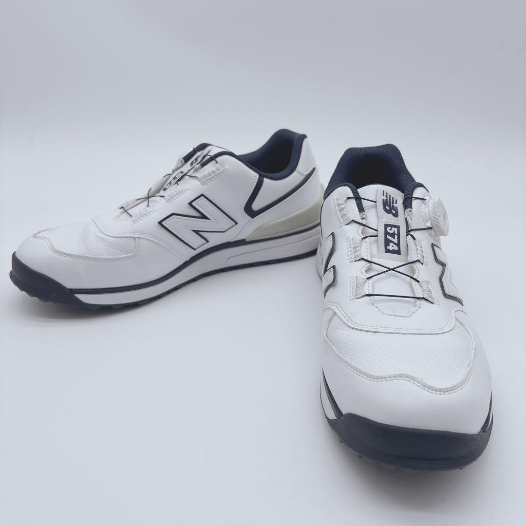 極美品✨ New Balance 574 ゴルフシューズ ホワイト/ネイビー