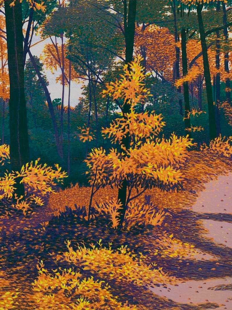 風景画 紅葉 絵画 （E）