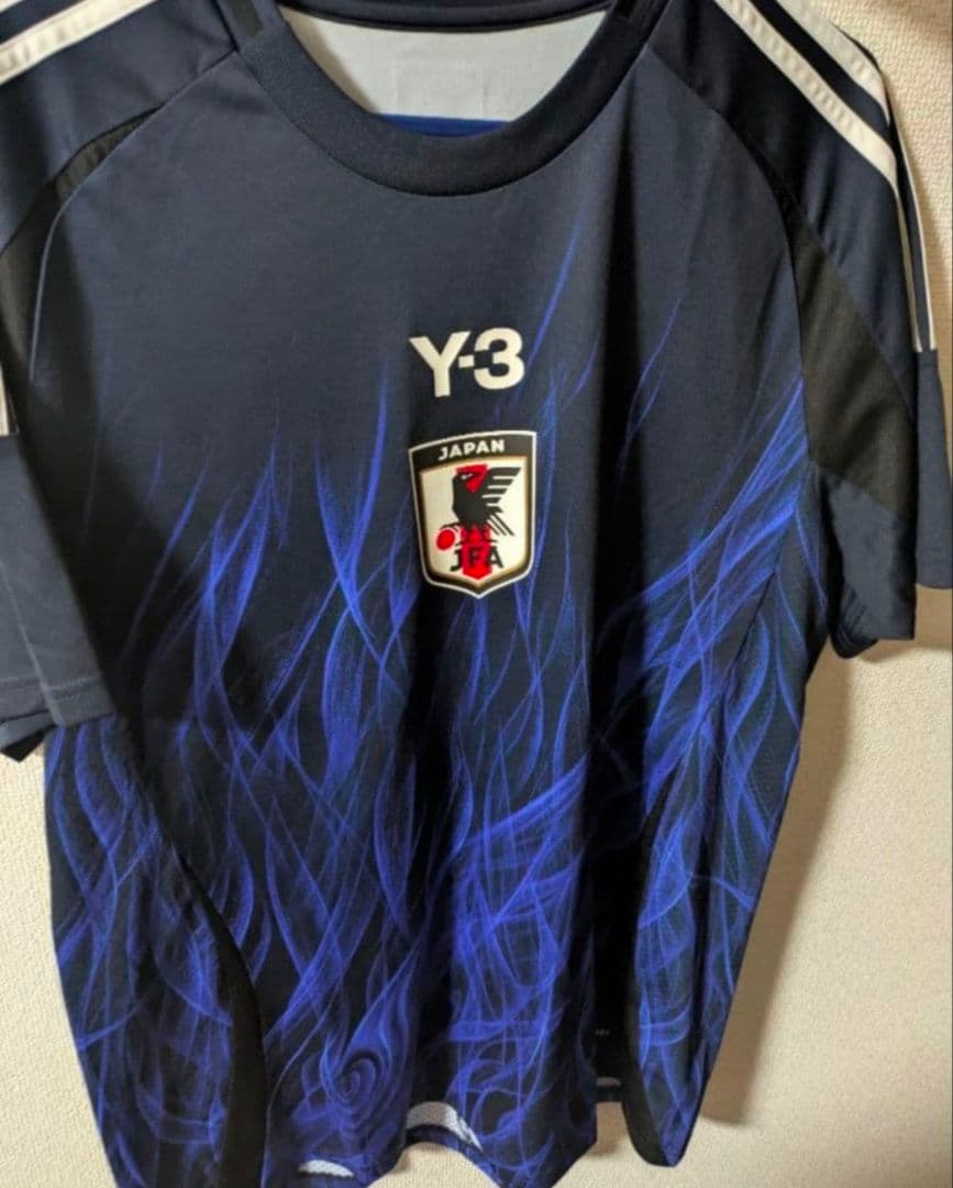 4XL Y-3 日本 サッカーシャツ 青い炎