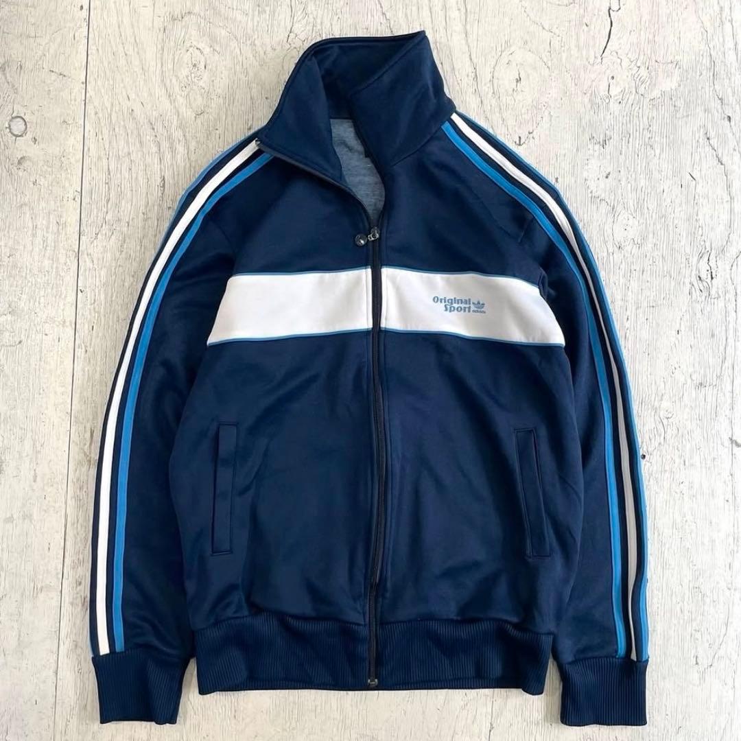 00's adidas トラックジャケット 西ドイツ 在原みゆ紀　XL ブルー系