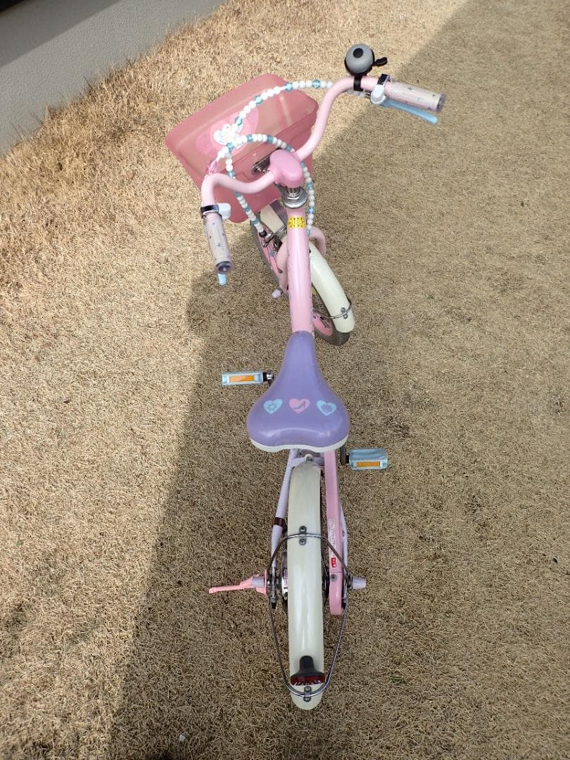 アイデス　プリンセス ゆめラブS　16インチ　幼児用自転車　補助輪付　引取限定