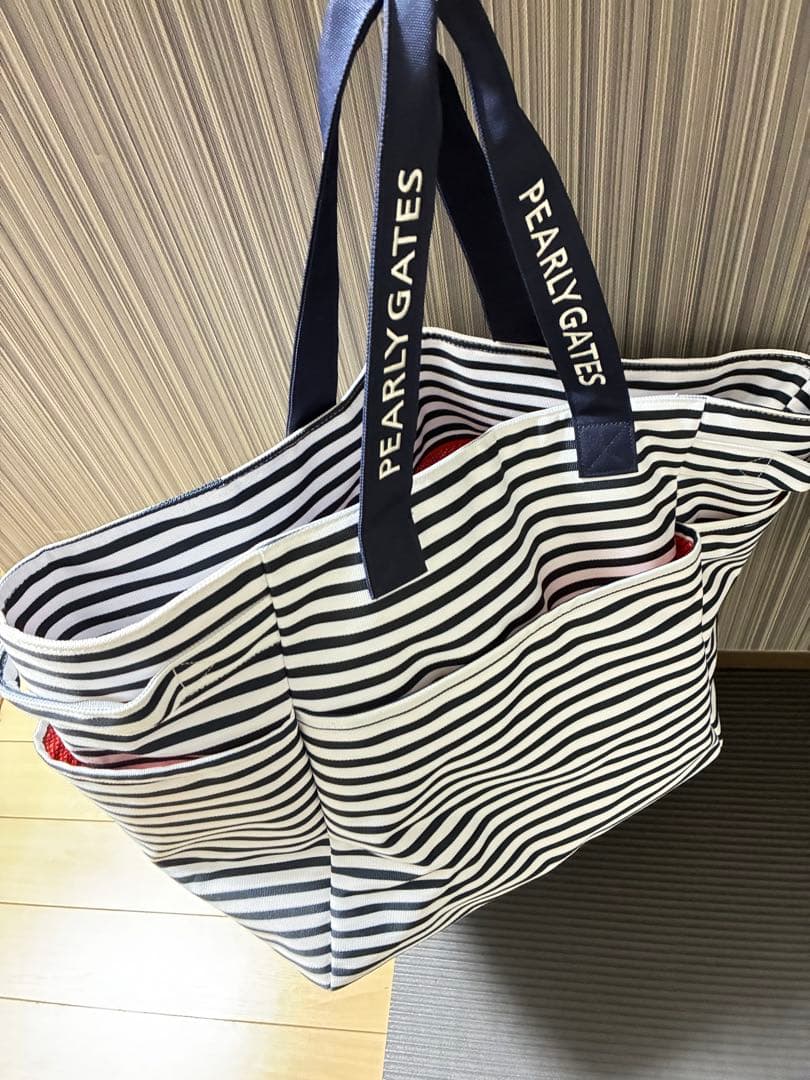 PEARLY GATES ストライプ トートバッグ