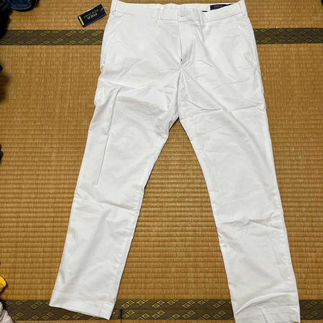 Polo ホワイト スリムフィットパンツ