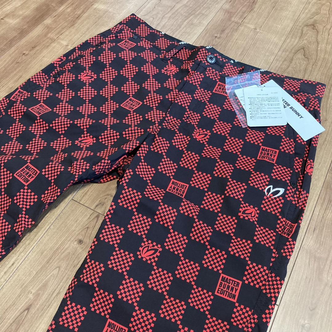 新品　PEARLYGATES　マスターバニー　チェック柄　ゴルフストレッチパンツ