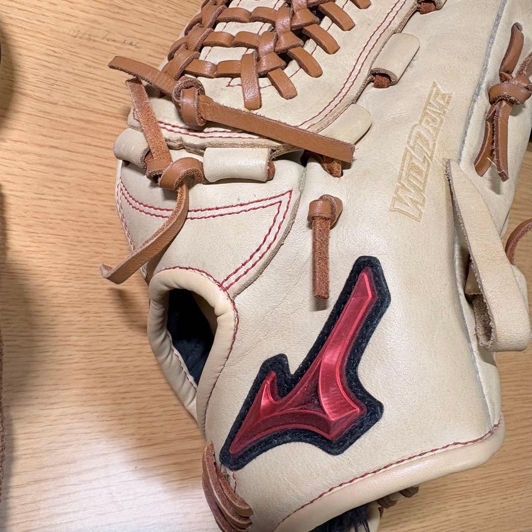 【美品❗️・上位モデル】MIZUNO 少年用 本革グローブ純正ケア用品完備　高品質