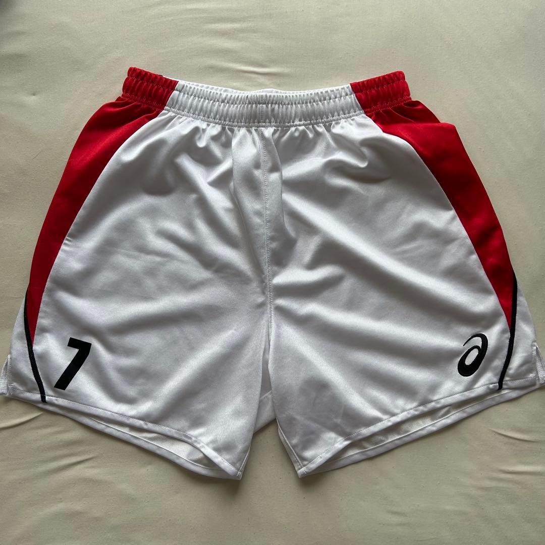 アシックス 2XL ホワイト/レッド パンツ 番号7