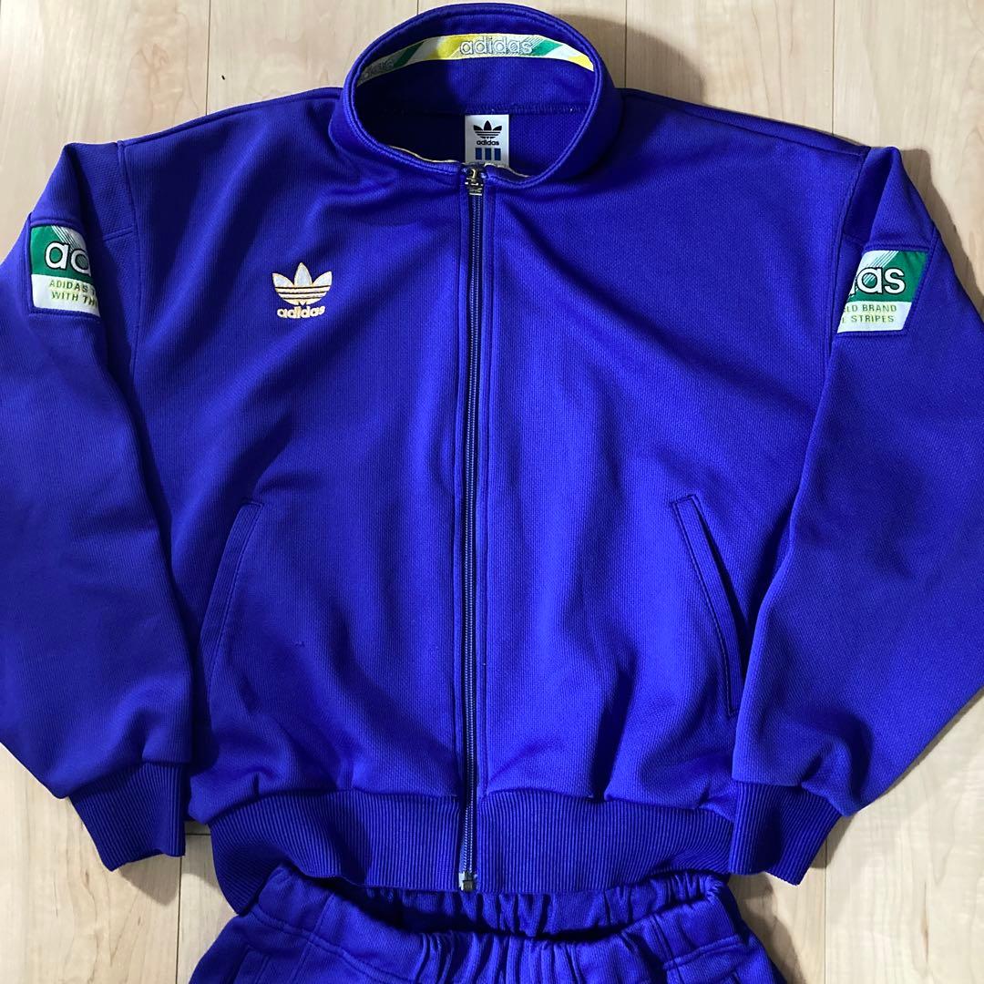 【90S old adidas】トレフォイル刺繍デサント製セットアップ売Mサイズ