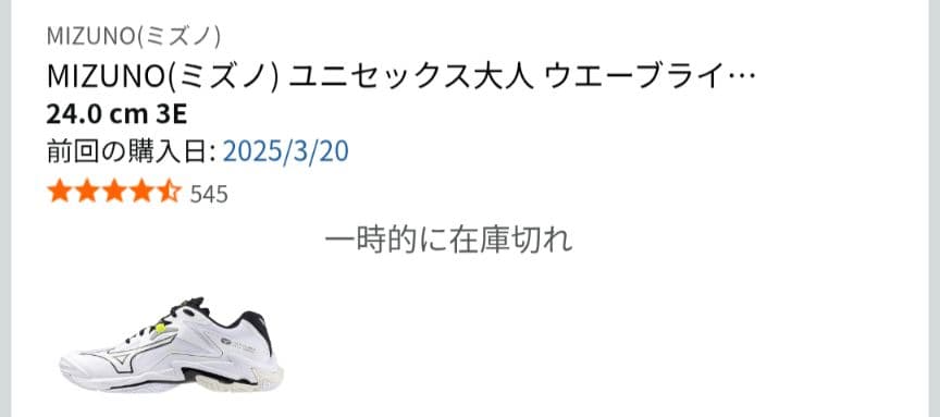 Mizuno バレーボール3E 24.0 wave lightning z8