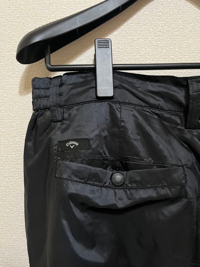 冬ゴルフキャロウェイCallaway中綿パンツLL黒ドローコード暖かポリエステル