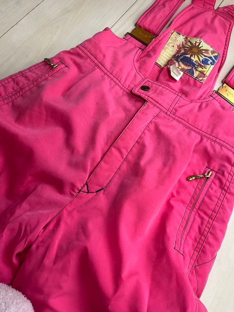 昭和レトロWINDEX ピンク スキーウェアジャケットとつなぎ L