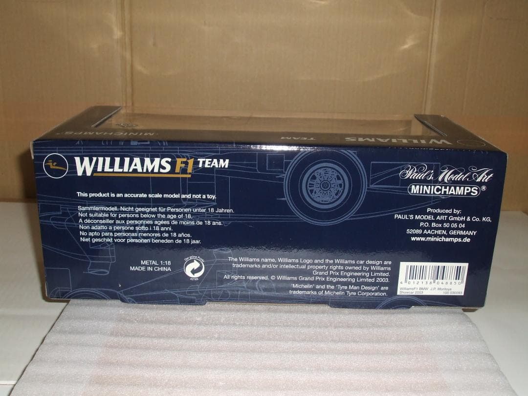 ウィリアムズ　SHOWCAR　２００３　モントーヤ　ミニチャンプス　１／１８