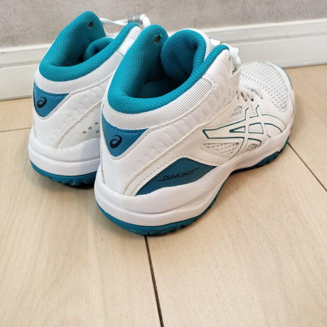 キッズASICSDUNKSHOT バスケットボールシューズ ホワイト/ターコイズ