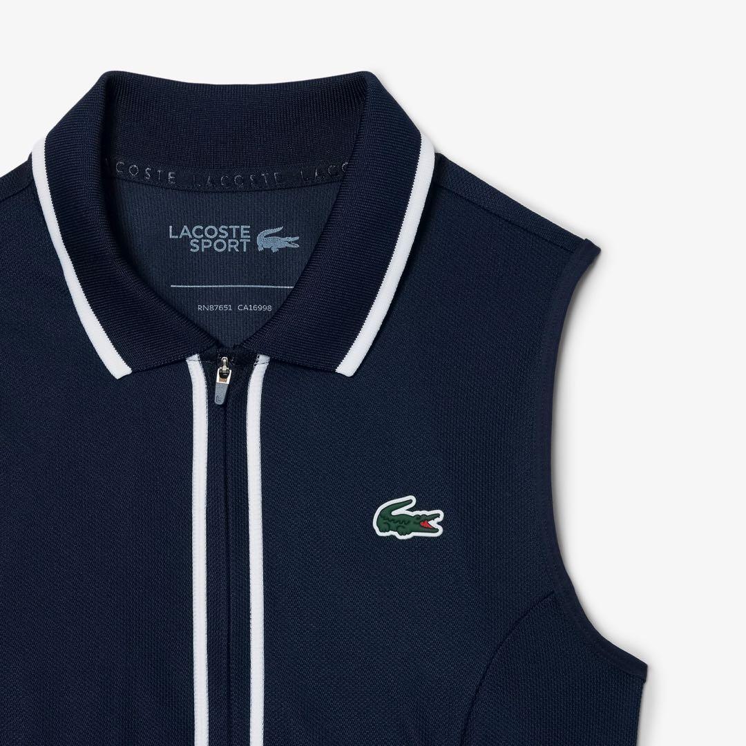 【Lacoste ゴルフ】ウルトラドライ鹿の子地ポロドレス
