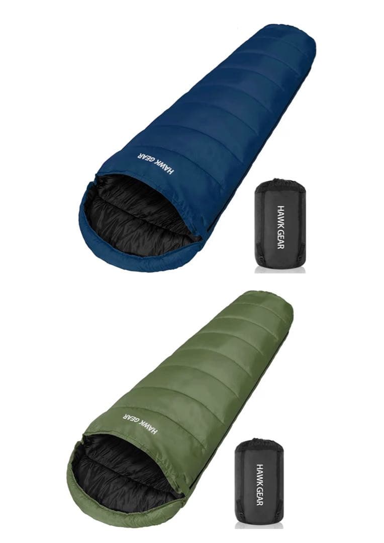 【新品】2個 シュラフ 寝袋 マミー型 HAWK GEAR