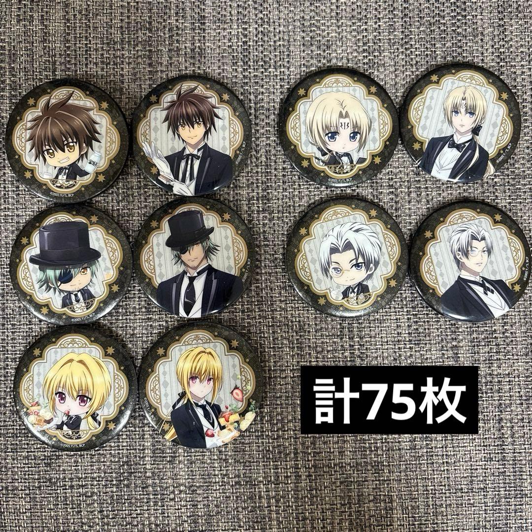 75枚　イヴ等　メタリック缶バッジ 「DMMスクラッチ! BLACK CAT」