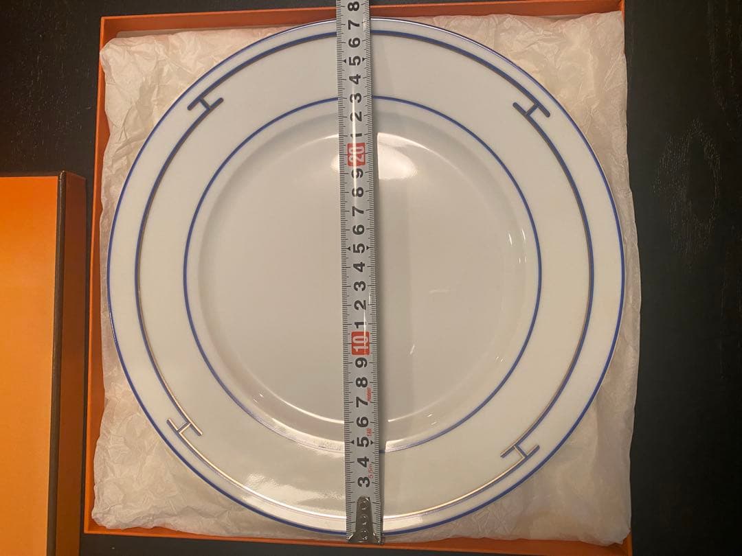 エルメス　27cm 皿　ディナープレート　リズム ブルーカラー